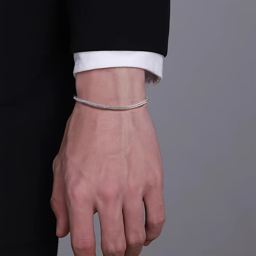 Stainless Steel Fox Tail Thin Bracelet - Durable, Ultra-Slim, and Elegant Design for Men - Perfect for Daily Commute and Casual Occasions