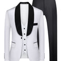 Men's Elegant 3pcs Suit Set with Paisley Pattern - Includes Blazer, Vest & Dress Pants for Weddings and Formal Events