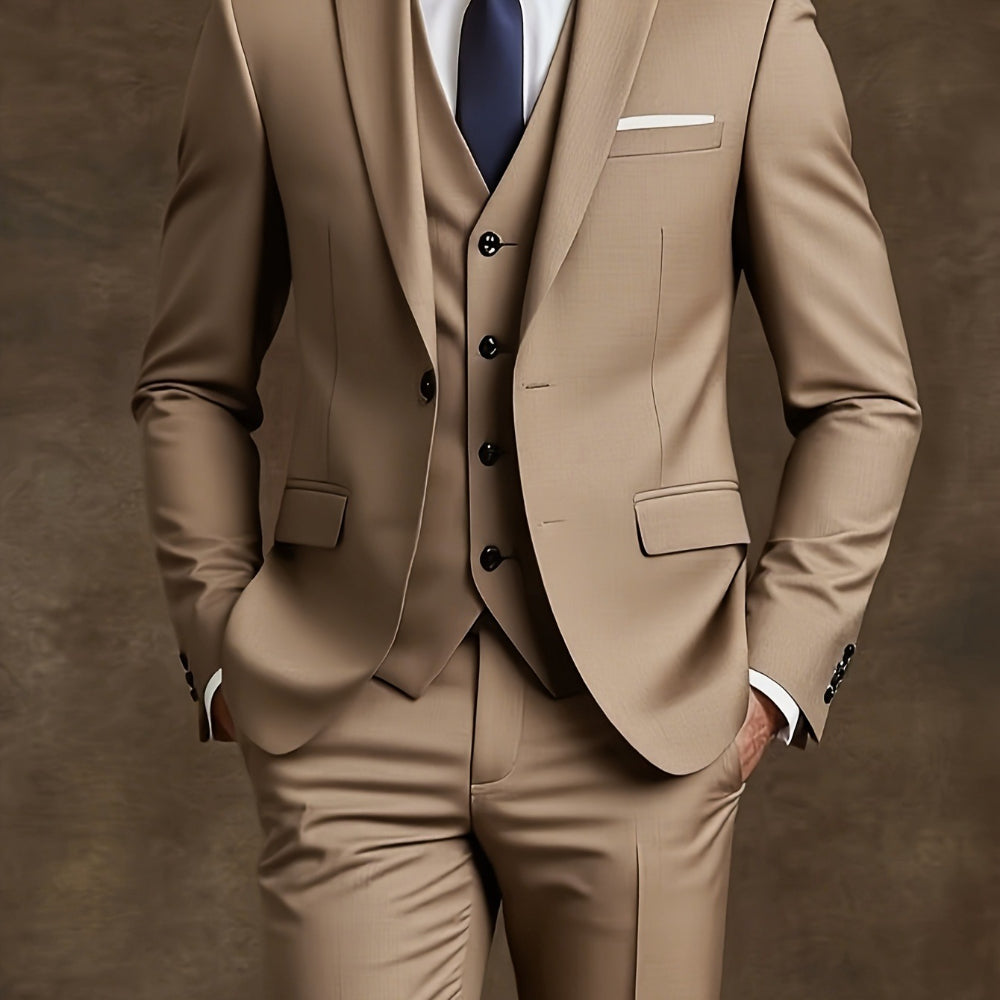 Modern Men’s 3-Piece Slim-Fit Dress Suit