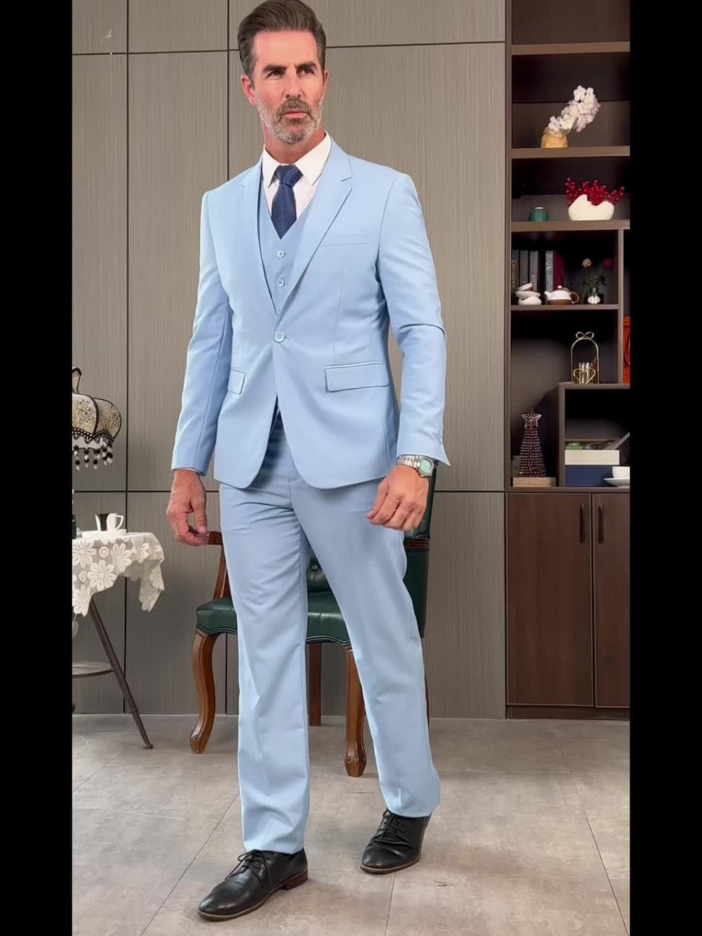 Men’s Slim-Fit 3-Piece Formal Suit