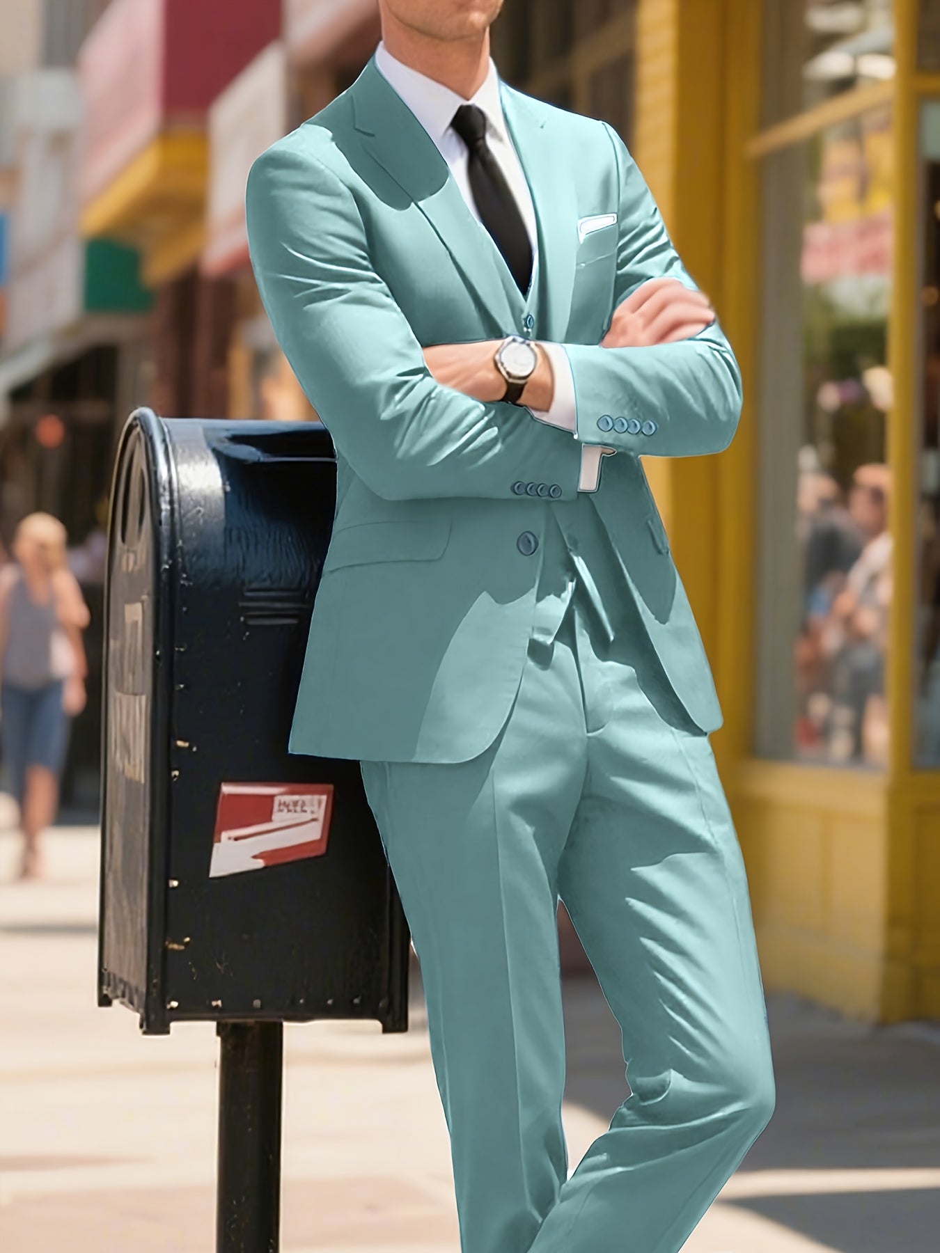 Lynerun Men'S Suits 3pcs Solid Jacket Vest And Pants Slim Fit Suit Set Two Buttons Business Men Suits Suitable For Wedding Dress Tux Suit Set Ceremony XS-3XL