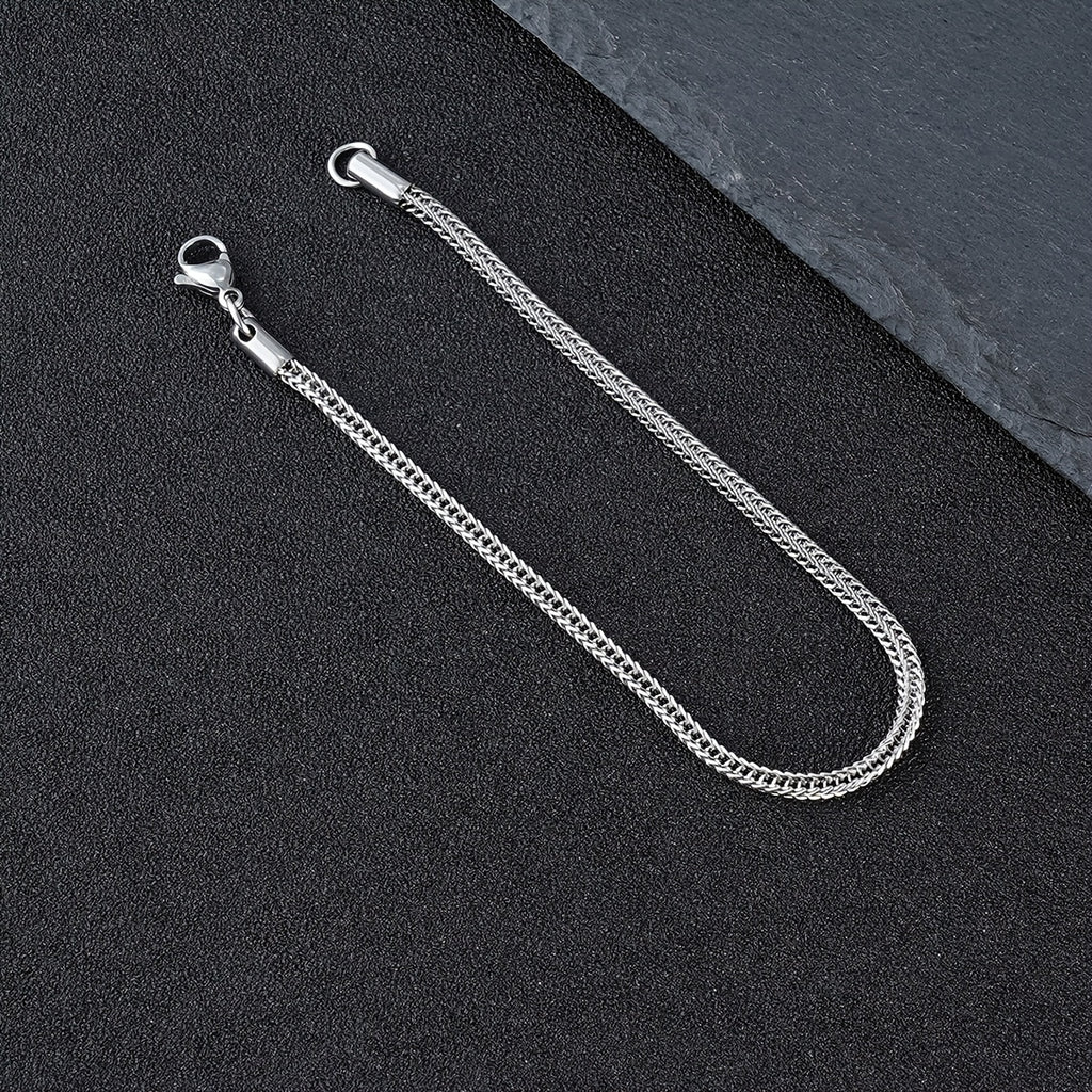 Stainless Steel Fox Tail Thin Bracelet - Durable, Ultra-Slim, and Elegant Design for Men - Perfect for Daily Commute and Casual Occasions