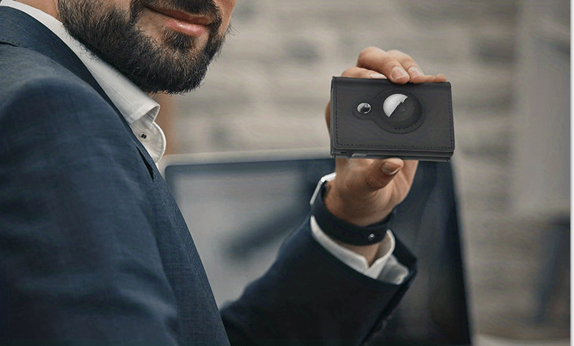 Auto Side Push Card Holder Wallet For Men Slim RFID Blocking Money Clip Wallets Minimalist Wallet With Money Pocket